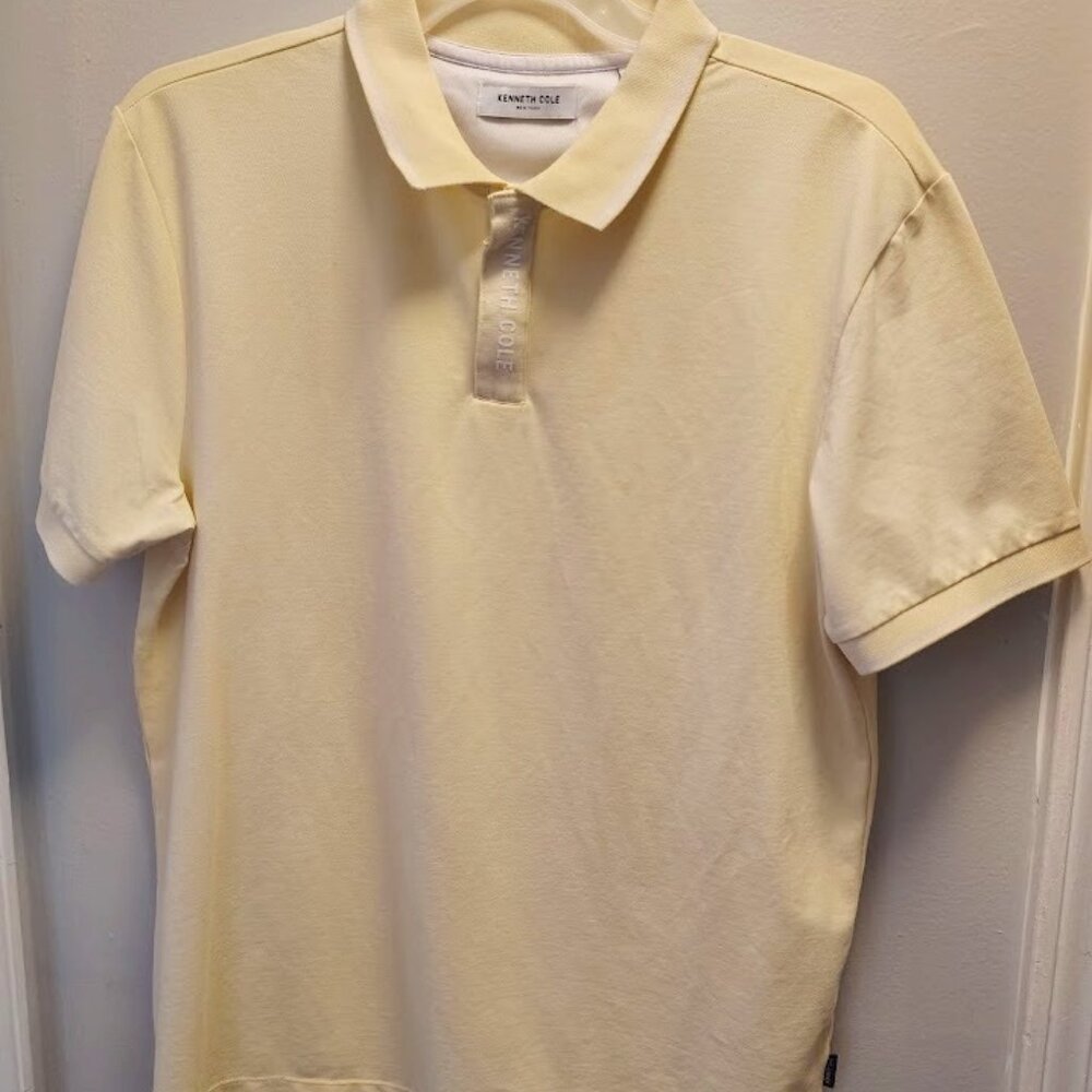 Kenneth Cole mens polo, butter yellow in color / Large